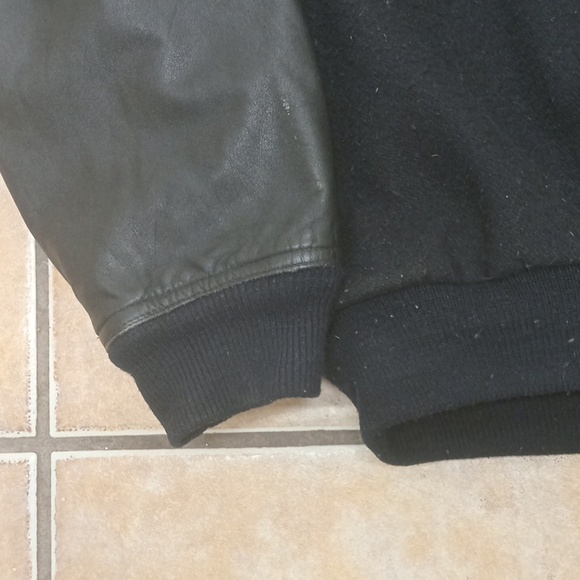 Mens Vintage Nike Air Varsity Wool Leather Jacket L - Picture 10 of 11